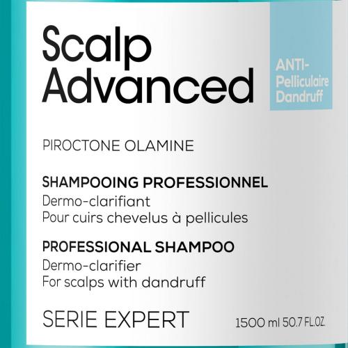 Лореаль Профессионель Шампунь Scalp Advanced против перхоти для всех типов волос, 1500 мл (L'Oreal Professionnel, Уход за волосами, Scalp Care), фото-2