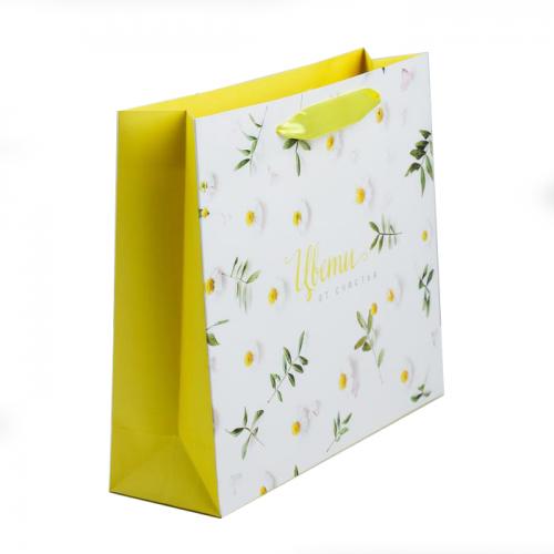 Пакет ламинированный горизонтальный «Цвети от счастья» ML 27 × 23 × 11,5 см (Подарочная упаковка, Пакеты), фото-2