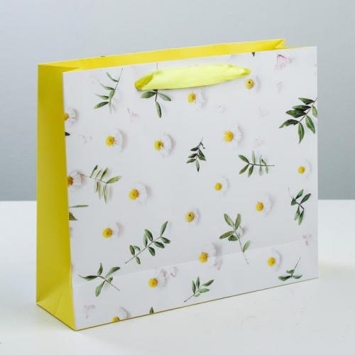 Пакет ламинированный горизонтальный «Цвети от счастья» ML 27 × 23 × 11,5 см (Подарочная упаковка, Пакеты), фото-3