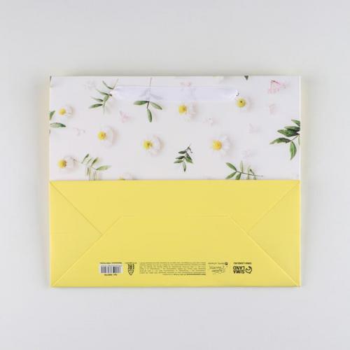 Пакет ламинированный горизонтальный «Цвети от счастья» ML 27 × 23 × 11,5 см (Подарочная упаковка, Пакеты), фото-5