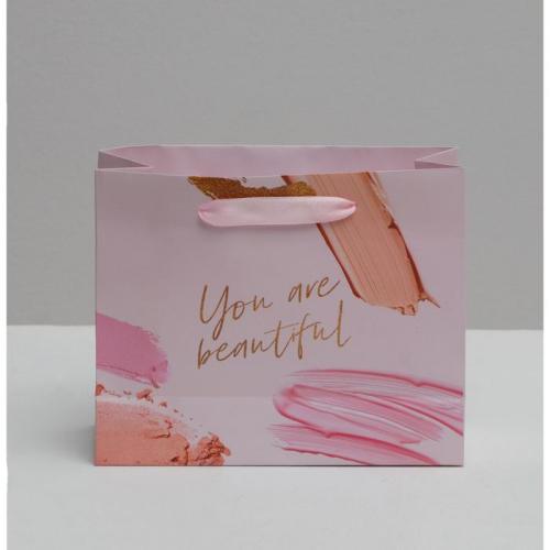 Пакет ламинированный горизонтальный You are Beautiful 22 × 17,5 × 8 см (Подарочная упаковка, Пакеты), фото-3