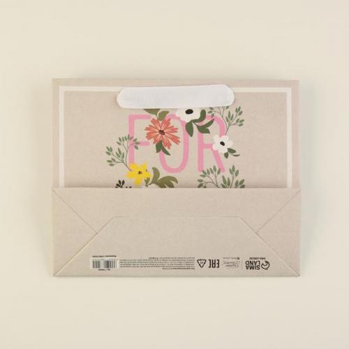 Пакет крафтовый «Для тебя» 22 × 17,5 × 8 см (Подарочная упаковка, Пакеты), фото-5