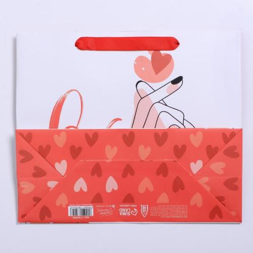 Пакет ламинированный «Люблю» ML 23 × 27 × 11,5 см (Подарочная упаковка, Пакеты), фото-3