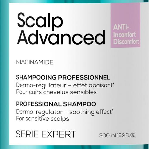 Лореаль Профессионель Шампунь Scalp Advanced регулирующий баланс чувствительной кожи головы, 500 мл (L'Oreal Professionnel, Уход за волосами, Scalp Care), фото-2