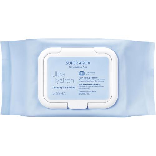 Миша Салфетки для умывания и снятия макияжа Ultra Hyalron, 30 шт (Missha, Super Aqua)