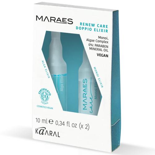 Каарал Эмульсия «Восстанавливающий эликсир» для повреждённых и тусклых волос Doppio Elixir Try Me, 2 х 10 мл (Kaaral, Maraes, Renew Care)