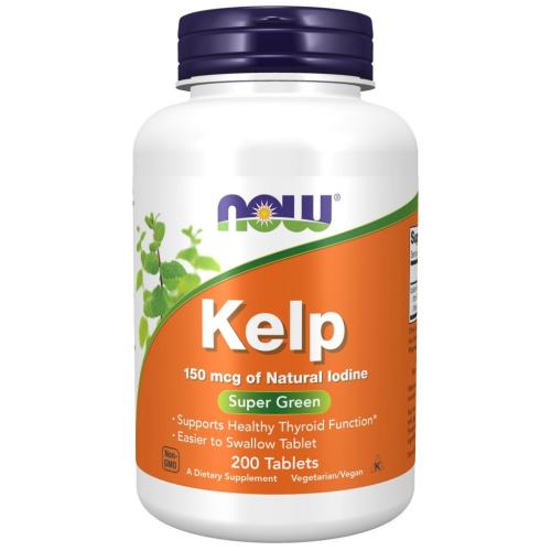 Нау Фудс Комплекс Kelp для здоровья щитовидной железы 150 мкг, 200 таблеток х 870 мг (Now Foods, Растительные продукты)