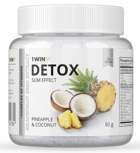 1Вин Дренажный напиток Detox Slim Effect с экстрактом грейпфрутовой косточки, 32 порции, 80 г (1Win, Detox)