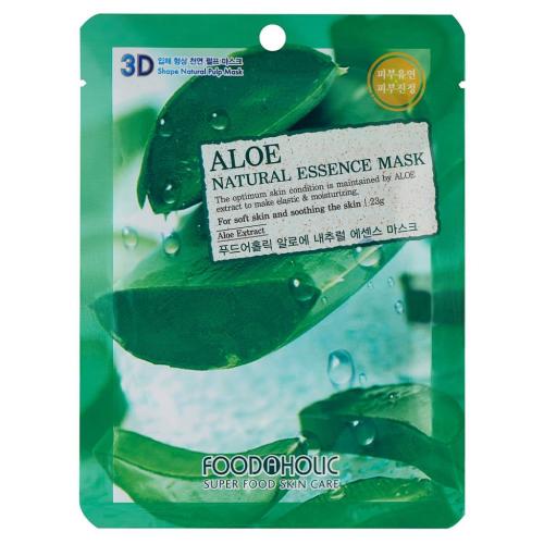 Фуд Эй Холик Тканевая 3D маска с экстрактом алоэ Aloe Natural Essence Mask, 23 г (Food A Holic, Face)