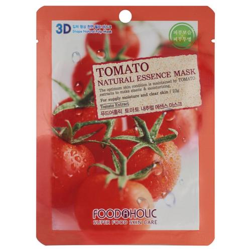 Фуд Эй Холик Тканевая 3D маска с томатом для увлажнения и улучшения цвета лица Tomato Natural Essence Mask, 23 г (Food A Holic, Face)