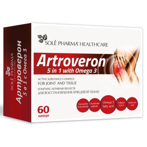 Астроверон Комплекс активных веществ для восстановления хрящевой ткани 5 в 1, 60 капсул (Artroveron, )