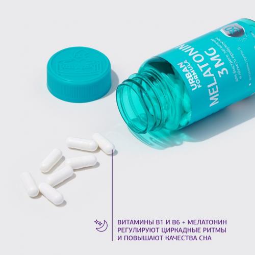 Урбан Формула Комплекс для сна Melatonin 3 мг, 30 капсул х 360 мг (Urban Formula, Basic), фото-2