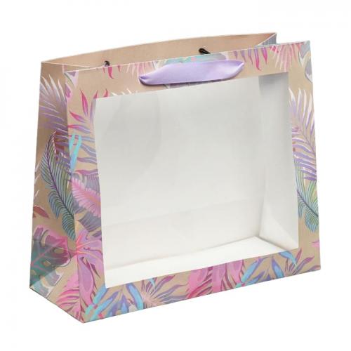 Пакет крафтовый с пластиковым окном «Нежность» 31 х 26 х 11 см  (Подарочная упаковка, Пакеты), фото-6