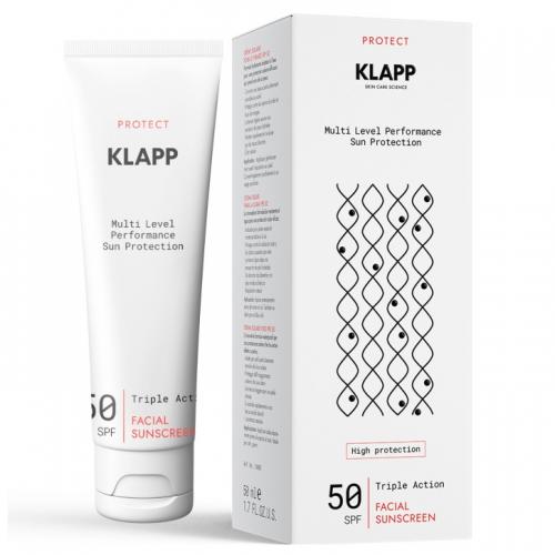 Клапп Солнцезащитный крем Facial Sunscreen SPF 50, 50 мл (Klapp, Multi Level Performance, Protect)