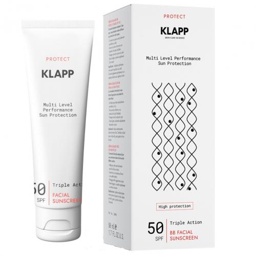 Клапп Солнцезащитный BB крем Facial Sunscreen SPF 50, 50 мл (Klapp, Multi Level Performance, Protect)