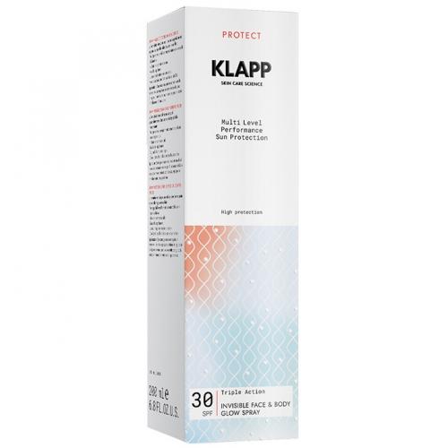Клапп Спрей для загара с естественным блеском Invisible Face &amp; Body Glow Spray SPF 30, 200 мл (Klapp, Multi Level Performance, Protect), фото-2