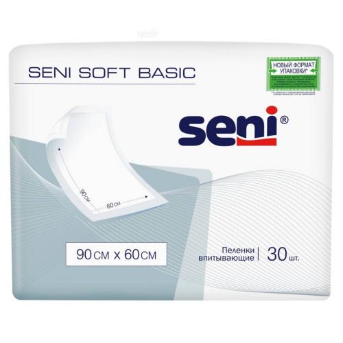 Сени Впитывающие одноразовые пеленки Basic 90x60 cм, 30 шт (Seni, Soft)