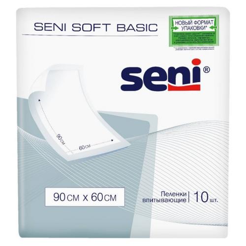 Сени Впитывающие одноразовые пеленки Basic 90x60 cм, 10 шт (Seni, Soft)