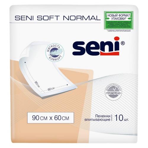 Сени Впитывающие одноразовые пеленки Normal 90x60 cм, 10 шт (Seni, Soft)