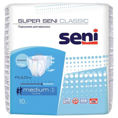 Сени Подгузники для взрослых Classic Medium, 10 шт (Seni, Super)