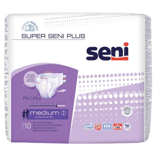 Сени Подгузники для взрослых Plus Medium, 10 шт (Seni, Super)