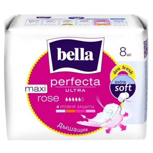 Белла Ультратонкие прокладки Perfecta Ultra Maxi Rose Deo Fresh, 8 шт (Bella, Гигиенические прокладки)