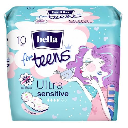 Белла Супертонкие прокладки для подростков Ultra Sensitive Deo, 10 шт (Bella, Гигиенические прокладки)
