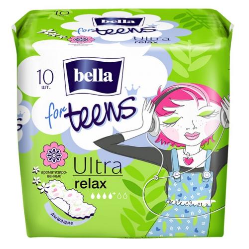 Белла Супертонкие ароматизированные прокладки для подростков Ultra Relax, 10 шт (Bella, Гигиенические прокладки)