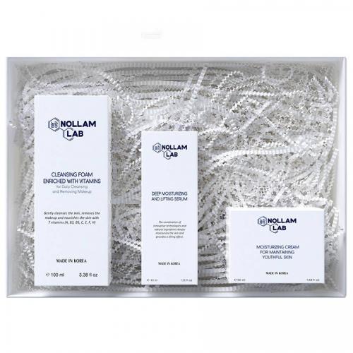 Ноллам Лаб Подарочный набор для молодой кожи (пенка 100 мл + сыворотка 50 мл + увлажняющий крем 50 мл) (Nollam Lab, Face)
