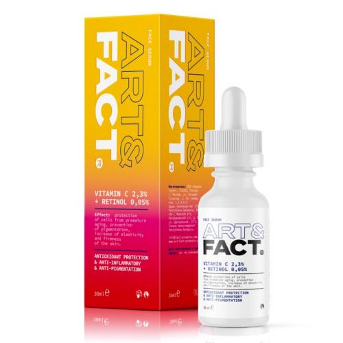 Арт&Факт Антиоксидантная сыворотка с витамином С 2,3% + ретинолом 0,05% для лица, 30 мл (Art&Fact, Анти-эйдж)