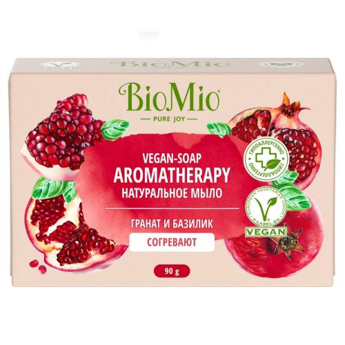 БиоМио Натуральное мыло &quot;Гранат и базилик&quot; Vegan Soap Aromatherapy, 90 г (BioMio, Мыло)