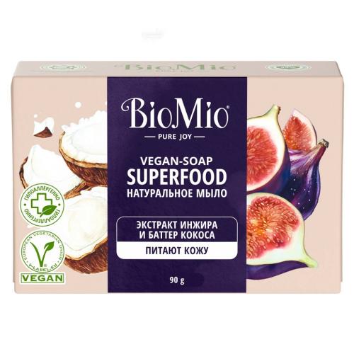 БиоМио Натуральное мыло &quot;Инжир и кокос&quot; Vegan Soap Superfood, 90 г (BioMio, Мыло)