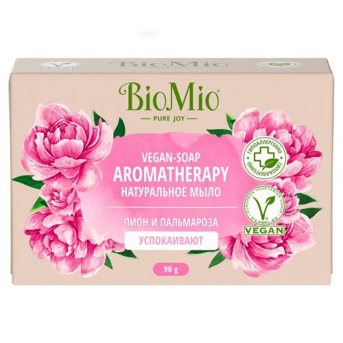 БиоМио Натуральное мыло &quot;Пион и пальмароза&quot; Vegan Soap Aromatherapy, 90 г (BioMio, Мыло)