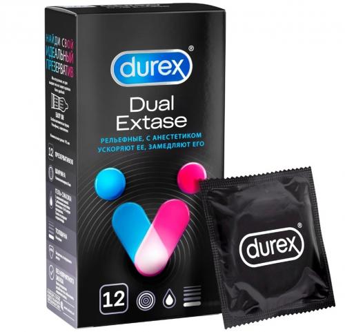 Дюрекс Презервативы Dual Extase, 12 шт (Durex, Презервативы)