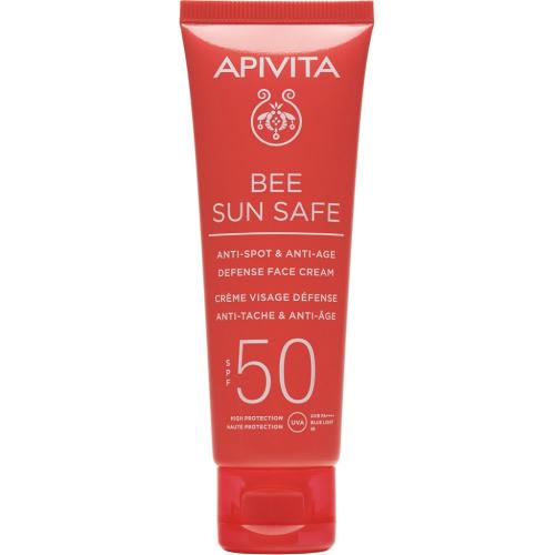Апивита Солнцезащитный крем для лица против старения и пигментации SPF50 с морскими водорослями и прополисом, 50 мл (Apivita, Bee Sun Safe)