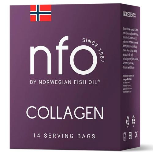 Норвегиан Фиш Ойл Морской коллаген, 14 саше (Norwegian Fish Oil, Витамины)