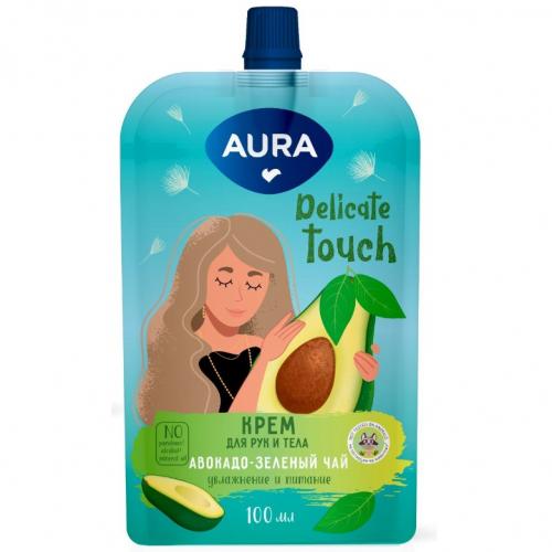 Аура Увлажняющий крем для рук и тела &quot;Авокадо и зеленый чай&quot; Delicate Touch, 100 мл (Aura, Beauty)