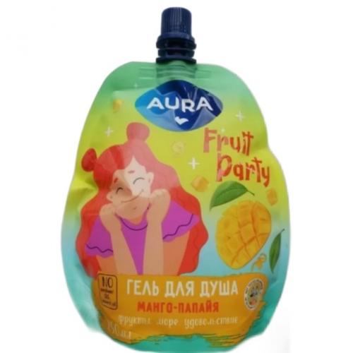 Аура Гель для душа &quot;Манго и папайя&quot; Fruit Party, 250 мл (Aura, Beauty)