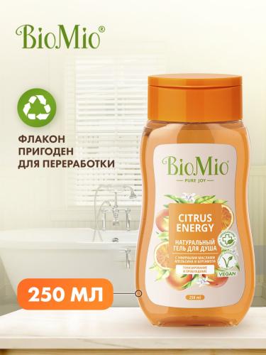 БиоМио Гель для душа с эфирными маслами апельсина и бергамота Citrus Energy 3+, 250 мл (BioMio, Для ванны и душа), фото-7