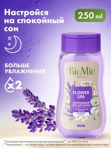 БиоМио Гель для душа с эфирными маслами лаванды Flower Spa 3+, 250 мл (BioMio, Для ванны и душа), фото-2