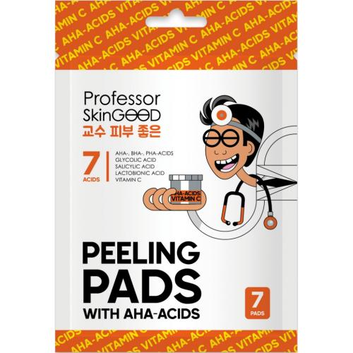 Профессор СкинГуд Очищающие диски с AHA-кислотами и витамином C Peeling Pads with Acids and Vitamin C, 7 шт (Professor SkinGood, Умывание и очищение)