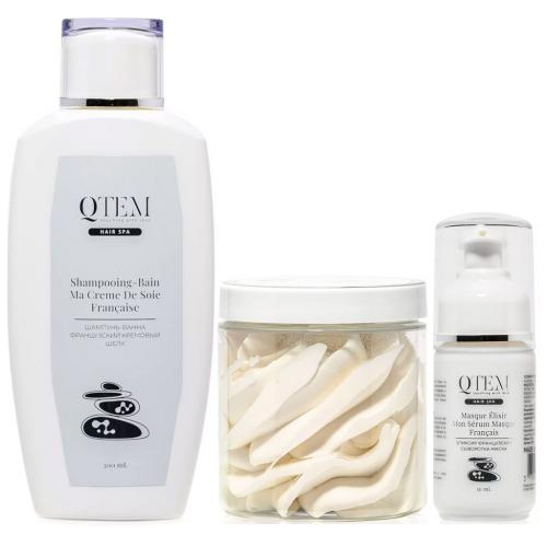 Кьютэм Набор для восстановления и роста сухих уставших волос, 3 средства (Qtem, Hair Spa)