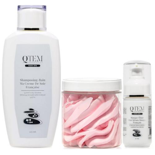 Кьютэм Набор для восстановления и роста ломких, неэластичных волос, 3 средства (Qtem, Hair Spa)
