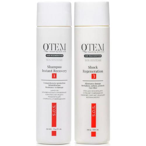 Кьютэм Набор для интенсивного восстановления волос (шампунь 250 мл + крем-маска 250 г) (Qtem, Hair Regeneration)