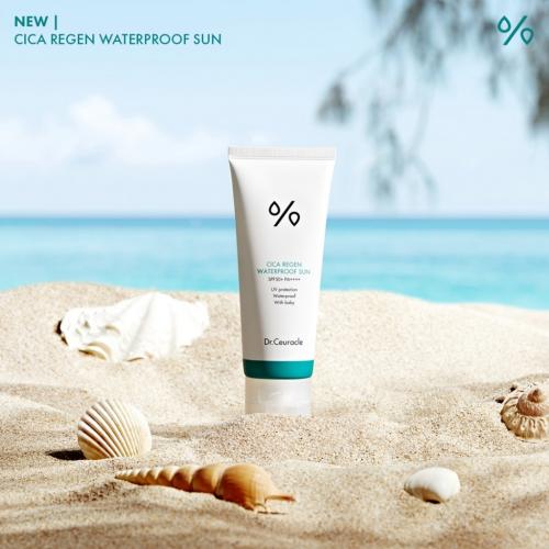 Доктор Сьюрикл Солнцезащитный водостойкий крем с центеллой Waterproof Sun SPF 50 PA++++, 100 мл (Dr. Ceuracle, Cica Regen), фото-3