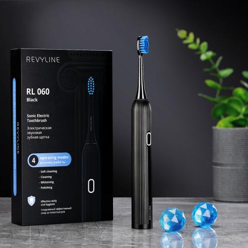Ревилайн Электрическая звуковая зубная щётка RL 060, черная (Revyline, Электрические зубные щетки), фото-2
