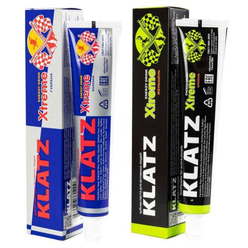 Клатц Набор зубных паст Xtreme Energy Drink (гуарана 75 мл + женьшень 75 мл) (Klatz, Xtreme Energy Drink)