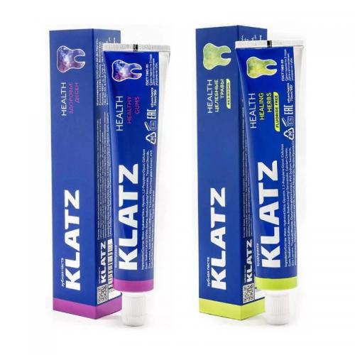 Клатц Набор зубных паст Health (Здоровье десен 75 мл + Целебные травы 75 мл) (Klatz, Health)