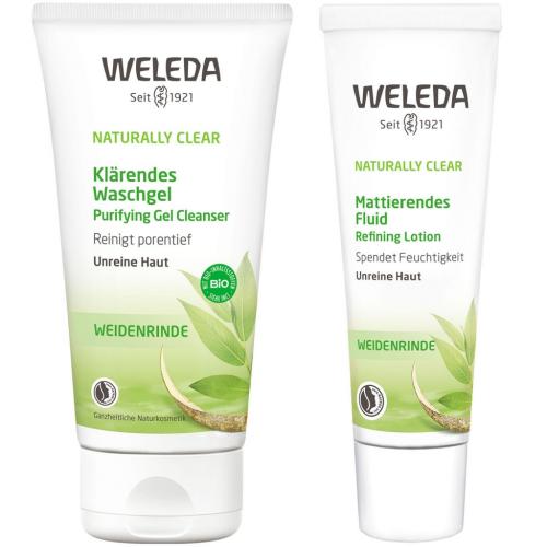 Веледа Набор Naturally clear (очищающий гель 100 мл + матирующий флюид 30 мл) (Weleda, Naturally Clear)