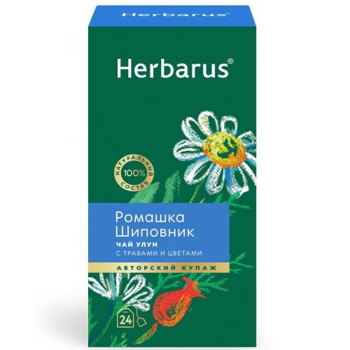 Гербарус Чай улун с травами и цветами &quot;Ромашка и шиповник&quot;, 24 пакетика х 2 г (Herbarus, Чай с добавками)